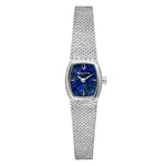 Load image into Gallery viewer, Bulova Goddess of Time 96L343 con cassa rettangolare in acciaio argento e quadrante in sodalite blu.
