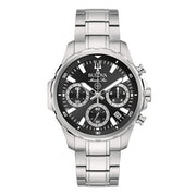 Bulova Marine Star Crono 96B467 con cassa in acciaio inox da 40 mm e quadrante nero con indici a bastoni.