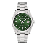Load image into Gallery viewer, Bulova Surveyor Automatic 96B429 con cassa in acciaio da 39 mm e quadrante verde.
