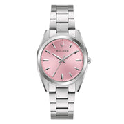 Bulova Surveyor Lady 96L348 con cassa rotonda acciaio inox da 31 mm e quadrante rosa.
