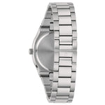 Load image into Gallery viewer, Dettaglio quadrante silver con indici a tacche e datario.
