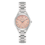 Load image into Gallery viewer, Bulova Sutton Lady Petite 96P253 con cassa in acciaio e quadrante turchese con diamanti.
