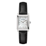 Load image into Gallery viewer, Bulova Sutton Tank 96L330 con cassa rettangolare in acciaio e quadrante madreperla bianca.
