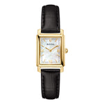 Load image into Gallery viewer, Bulova Sutton Tank 97L173 con cassa oro giallo e quadrante madreperla bianca.

