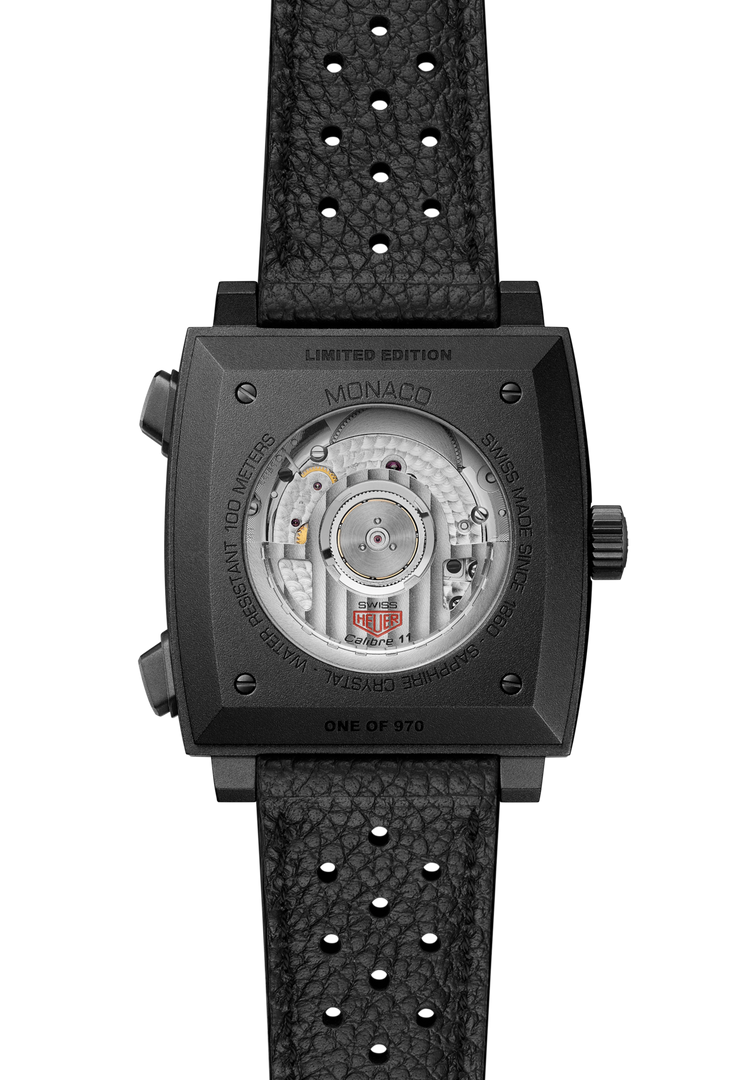 Tag Heuer Monaco Chronograph Stopwatch CAW218F.FC6356 - fondello con vetro zaffiro con movimento a vista