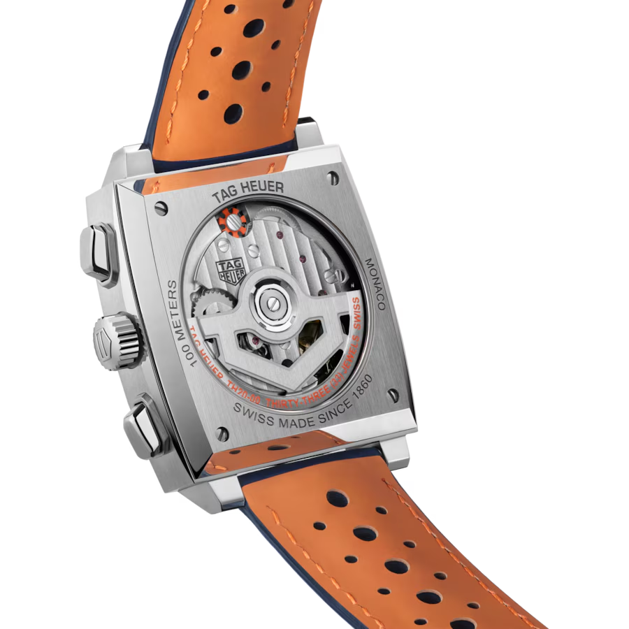 Tag Heuer Monaco Chronograph x Gulf CBL2115.FC6494 - cassa acciaio - cinturino blu - quadrante blu con cronografo e datario - fondello