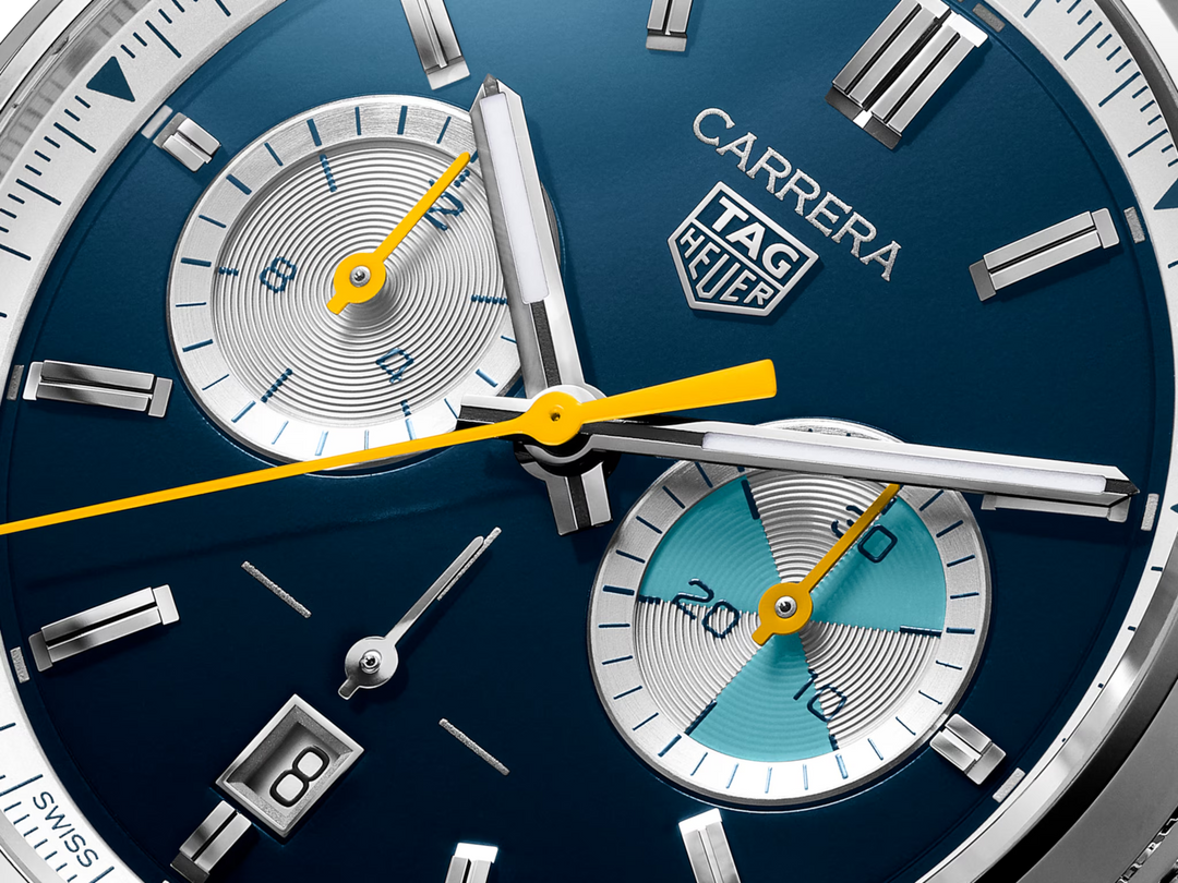 Tag Heuer Carrera Chronograph CBN201N.FC6620 - cassa acciaio - cinturino blu in pelle - quadrante blu con cronografo e datario