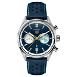 Load image into Gallery viewer, Tag Heuer Carrera Chronograph CBN201N.FC6620 - cassa acciaio - cinturino blu in pelle - quadrante blu con cronografo e datario