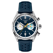 Tag Heuer Carrera Chronograph CBN201N.FC6620 - cassa acciaio - cinturino blu in pelle - quadrante blu con cronografo e datario