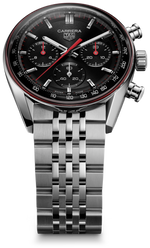 Load image into Gallery viewer, Tag Heuer Carrera Chronograph CBS2114.BA0053 - quadrante nero con dettagli rossi - cassa e bracciale acciaio