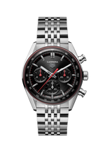 Load image into Gallery viewer, Tag Heuer Carrera Chronograph CBS2114.BA0053 - quadrante nero con dettagli rossi - cassa e bracciale acciaio