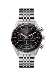 Tag Heuer Carrera Chronograph CBS2114.BA0053 - quadrante nero con dettagli rossi - cassa e bracciale acciaio