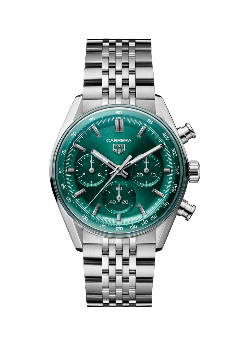 Tag Heuer Carrera Chronograph CBS2115.BA0053 - quadrante verde - cassa e bracciale acciaio