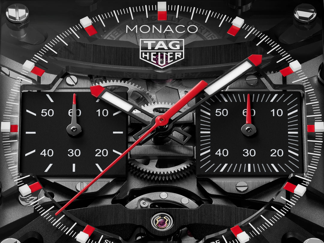 Tag Heuer Monaco Evergraph CEW5180.FT8122 - cassa titanio colore nero - cinturino caucciù nero - quadrante trasparente con cronografo
