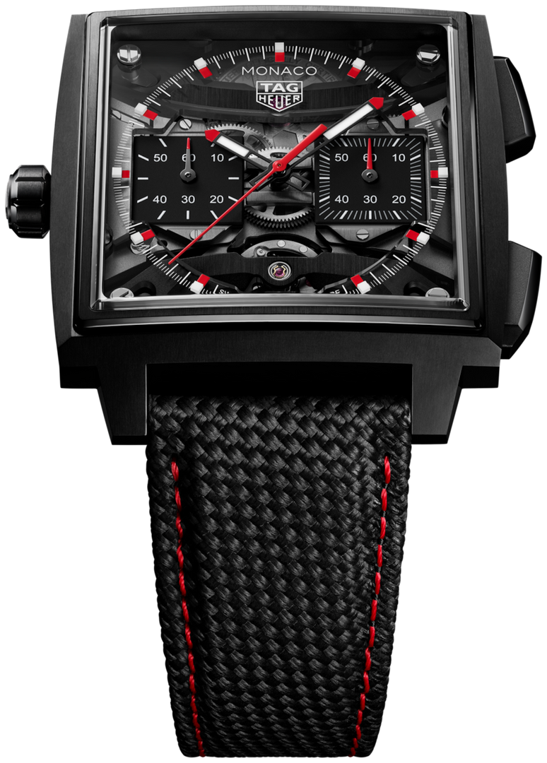 Tag Heuer Monaco Evergraph CEW5180.FT8122 - cassa titanio colore nero - cinturino caucciù nero - quadrante trasparente con cronografo