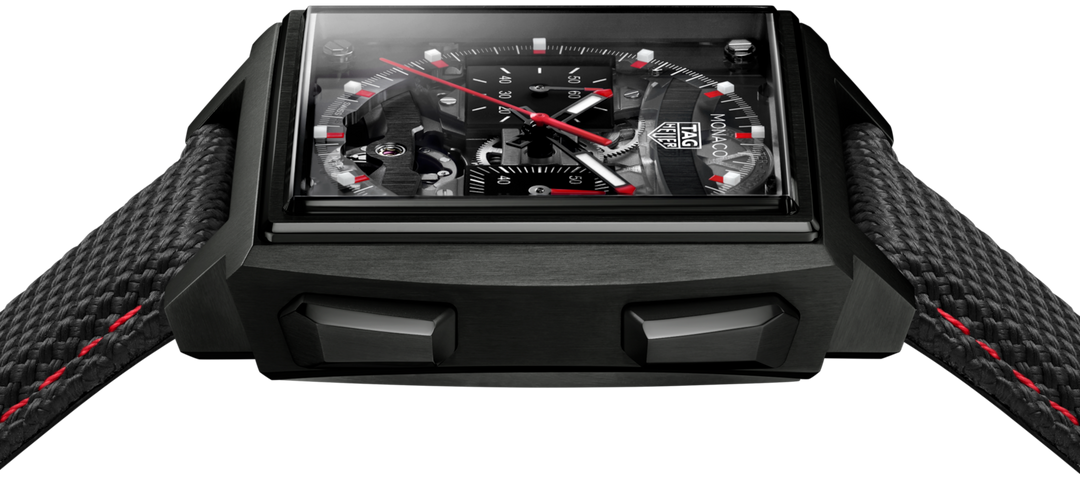 Tag Heuer Monaco Evergraph CEW5180.FT8122 - cassa titanio colore nero - cinturino caucciù nero - quadrante trasparente con cronografo