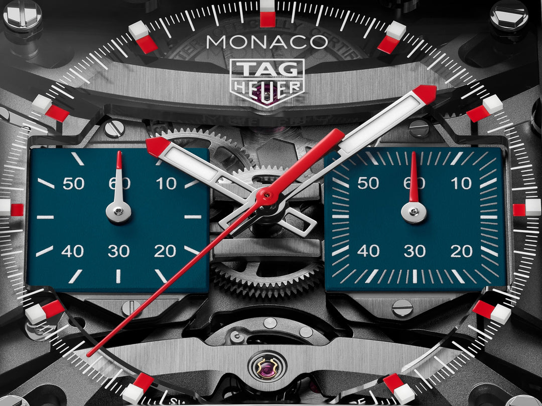Tag Heuer Monaco Evergraph CEW5181.FT8123 - cassa titanio - cinturino caucciù blu - quadrante trasparente con cronografo