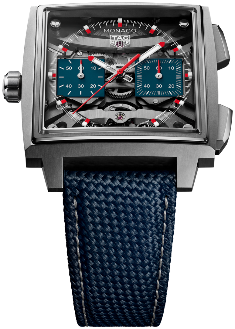 Tag Heuer Monaco Evergraph CEW5181.FT8123 - cassa titanio - cinturino caucciù blu - quadrante trasparente con cronografo