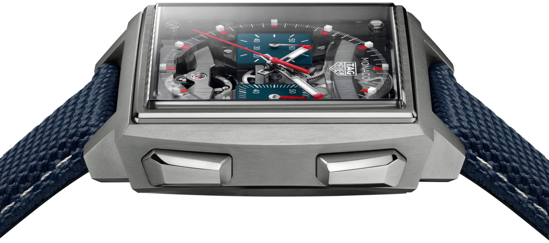 Tag Heuer Monaco Evergraph CEW5181.FT8123 - cassa titanio - cinturino caucciù blu - quadrante trasparente con cronografo