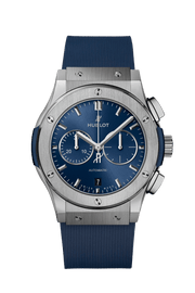 Hublot Classic Fusion Cronograph Titanium Blue 541.NX.7170.RX - cinturino caucciù blu - cassa titanio - quadrante blu con cronografo e datario