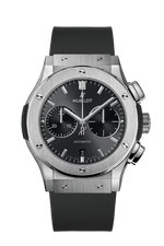 Load image into Gallery viewer, Hublot Classic Fusion Chronograph Titanium 521.NX.7071.RX - cinturino gomma nera - cassa in titanio - quadrante nero con crono e datario