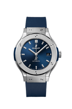 Load image into Gallery viewer, Hublot Classic Fusion Titanium 38mm Blu 565.NX.7170.RX - cassa titanio - cinturino caucciù blu - quadrante blu con datario