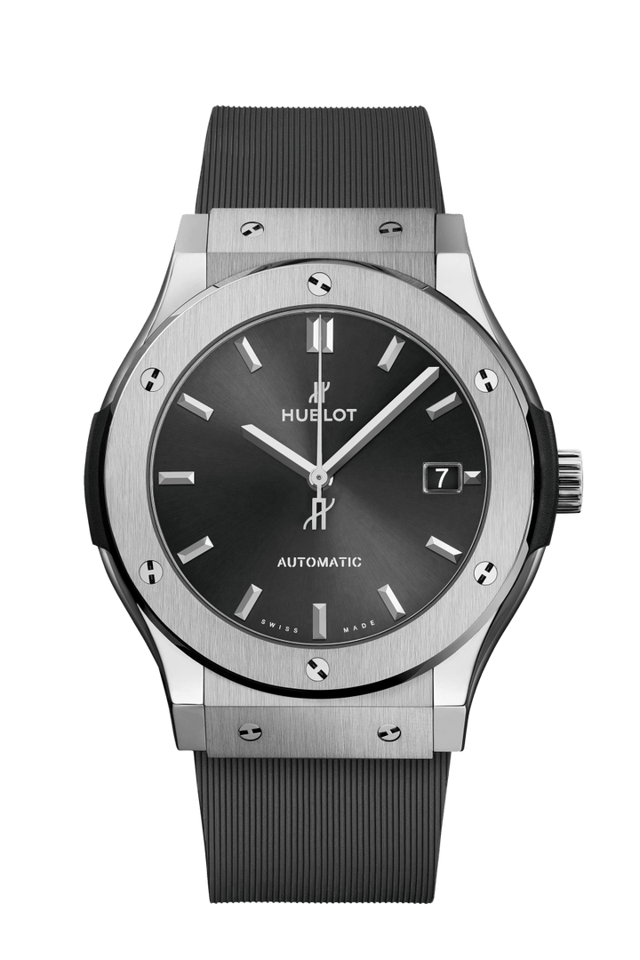 Hublot Classic Fusion Racing Grey Titanium 511.NX.7071.RX - cassa in titanio - cinturino gomma grigio scuro - quadrante grigio scuro