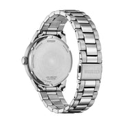 Citizen Day date AW0151-85E - bracciale e cassa acciaio - quadrante nero con datario - fondello