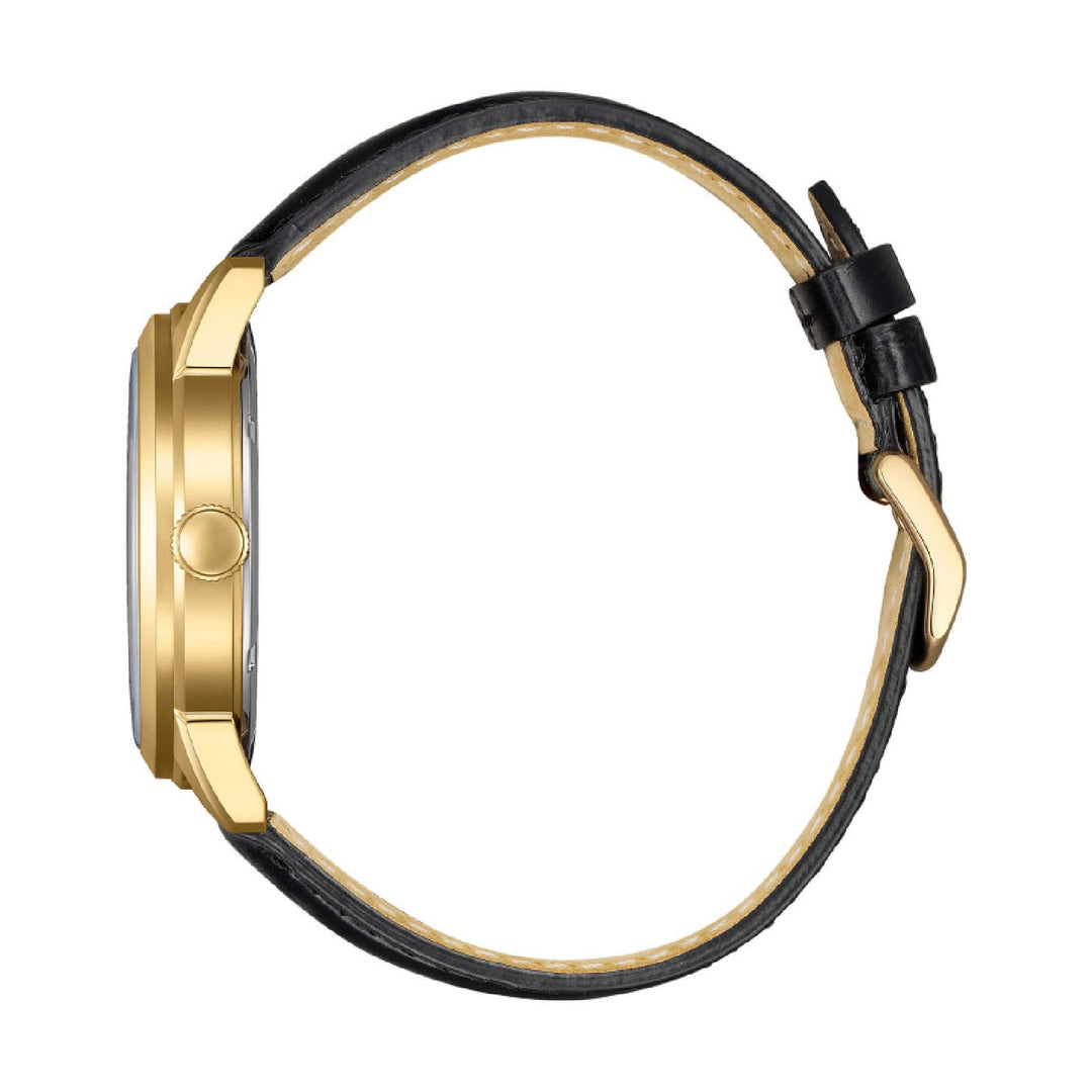 Citizen Day date AW0153-04A - cinturino pelle nero - cassa acciaio rifiniture dorate - quadrante champagne