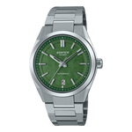 Load image into Gallery viewer, Quadrante verde effetto carbonio forgiato con dettagli in rilievo e lancette fosforescenti dell&#39;orologio Casio Edifice EFK-100D-3A
