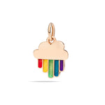 Load image into Gallery viewer, Ciondolo arcobaleno in oro rosa 9K con smalto multicolore, dettaglio colori vivaci e design giocoso.
