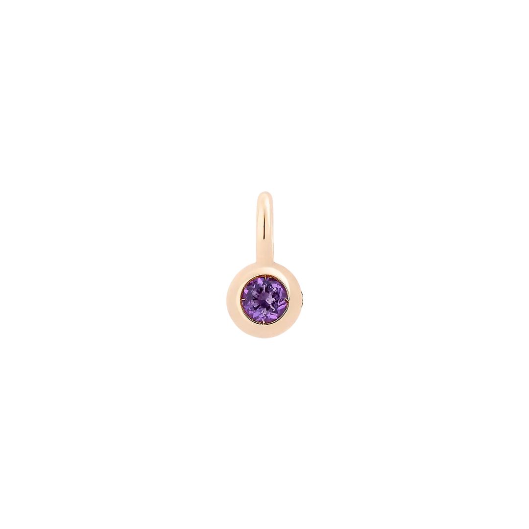 Ciondolo Bollicine DoDo in oro rosa 9K con ametista da 0,09 ct, design elegante e colorato.