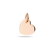 Ciondolo cuore in oro rosa 9K con superficie irregolare, dettaglio lucido e design moderno.