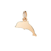 Ciondolo Delfino DoDo in oro rosa 9K con smalto blu ottanio effetto madreperla, charm su cordino nero.