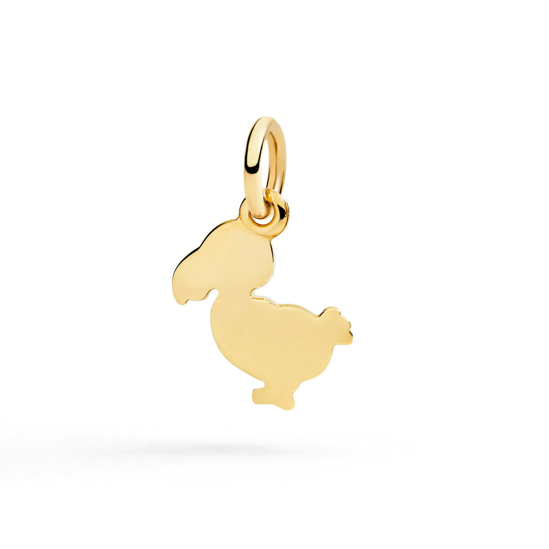 Ciondolo Dodo Junior DoDo in oro giallo 18K, charm elegante su cordino nero.