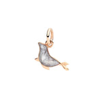 Load image into Gallery viewer, Ciondolo Foca DoDo in oro rosa 9K e smalto grigio effetto madreperla, cordino nero incluso, design dolce e originale.
