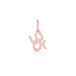 Load image into Gallery viewer, Charm con scritta luck in Oro Rosa e Argento