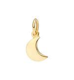 Load image into Gallery viewer, Ciondolo Luna DoDo in oro giallo 18 kt con cordino nero, charm piccolo e simbolico.

