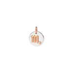 Load image into Gallery viewer, Ciondolo Scorpione DoDo in argento 925 e oro rosa 9K, simbolo di passione e trasformazione, con cordino nero incluso.
