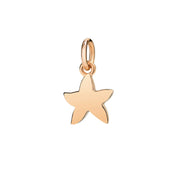 Ciondolo Stellina DoDo in oro rosa 9K, charm a forma di stella marina su cordino nero.