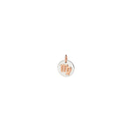 Load image into Gallery viewer, Ciondolo Zodiaco Vergine DoDo in argento 925 e oro rosa 9K, simbolo di precisione e responsabilità con cordino nero incluso.
