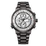 Load image into Gallery viewer, Citizen AT8304-57W con cassa grigia PVD da 41 mm e quadrante verde con regolo calcolatore aeronautico.
