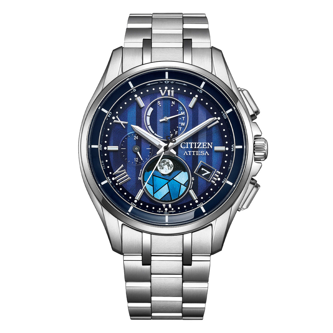 Citizen Attesa Dear BY1000-51L con cassa in Supertitanio da 41 mm e quadrante madreperla blu policroma.
