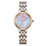 Load image into Gallery viewer, Citizen EM0996-84Y con cassa oro rosa e quadrante rosa delicato.
