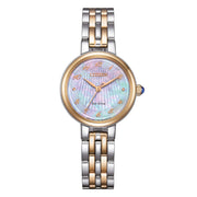 Citizen EM0996-84Y con cassa oro rosa e quadrante rosa delicato.