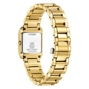 Citizen EW5602-81D orologio da donna con movimento solare, vetro zaffiro e bracciale in acciaio placcato oro.