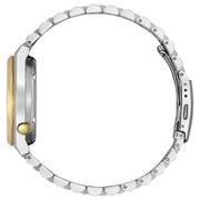 Citizen NJ0154-80H orologio automatico uomo con bracciale acciaio bicolore, fondello trasparente e datario.