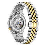 Citizen NK0024-54X orologio meccanico uomo con bracciale stile Jubilee oro e acciaio, datario e fondello trasparente.