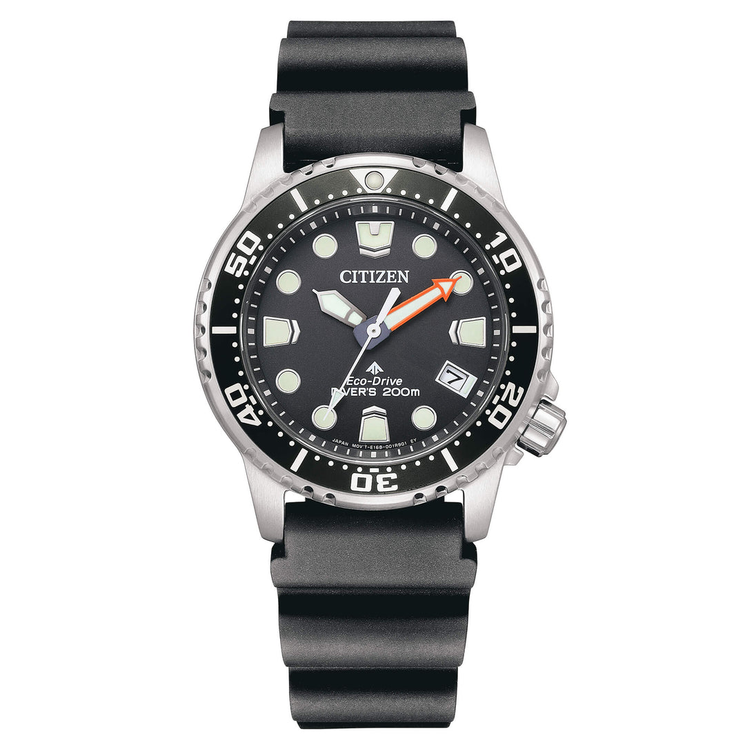 Citizen Promaster Diver's EO2020-08E con cassa in acciaio inox da 37 mm e quadrante nero subacqueo.