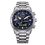 Load image into Gallery viewer, Citizen Promaster Skyhawk JV2000-51L con cassa in acciaio da 43 mm e quadrante blu combinato analogico-digitale.
